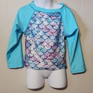 Swim Coverup Large Blue Mermaid Board Shirt Beach Swim Blue Multicolor‎ A133